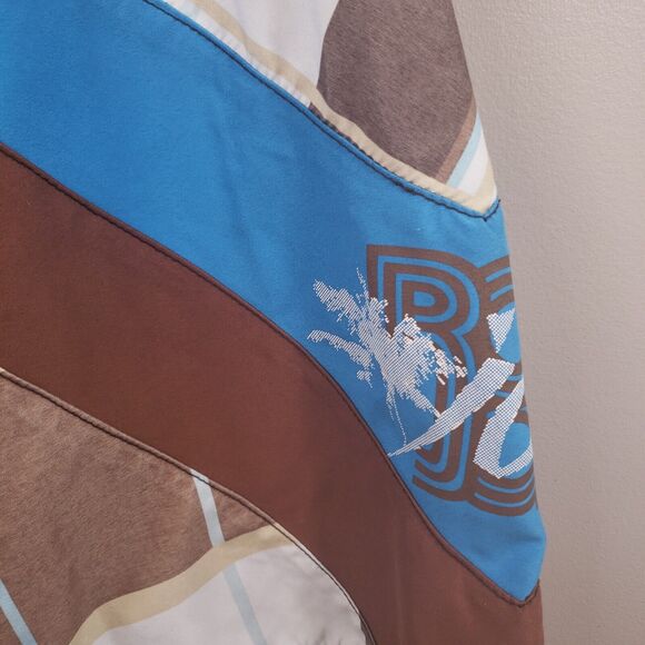 RON JON Board Shorts Mens 36 Unlined Swim Trunks Brown Blue - Picture 2 of 11